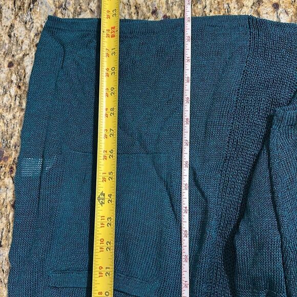 J. Jill Linen Blend Green Open Front Longline Duster Cardigan Size LP - Picture 12 of 12